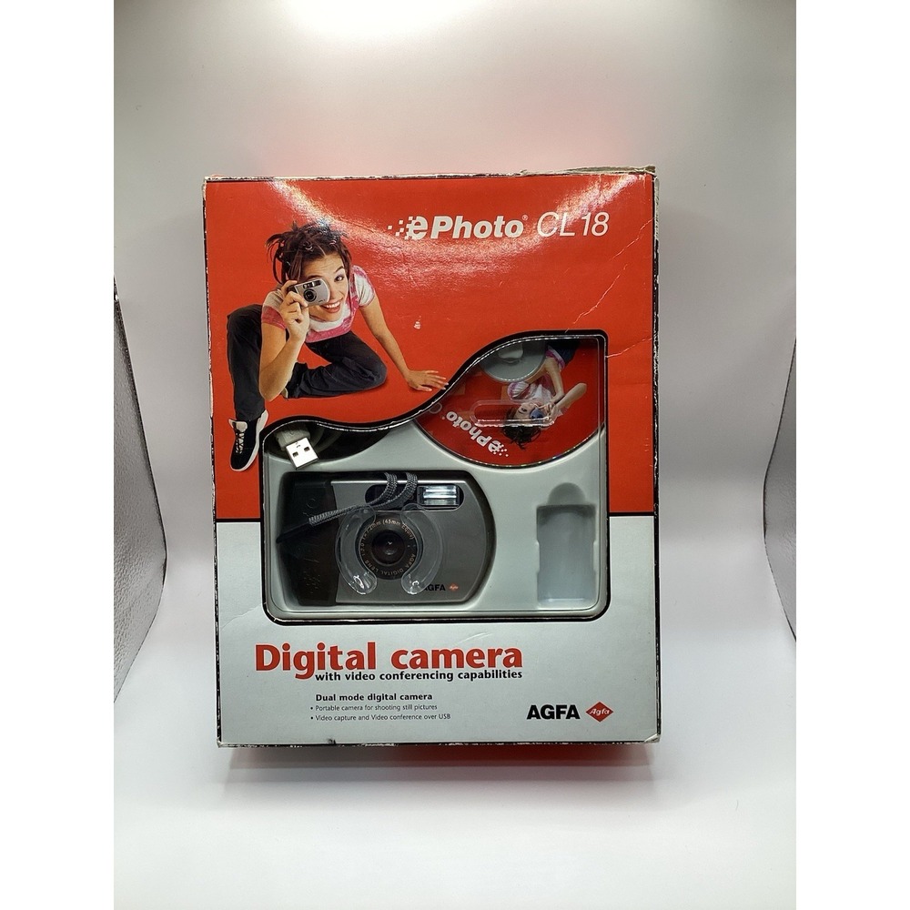 Agfa EPhoto CL18 Digital Camera With Video Conferencing Complete Set Open Box